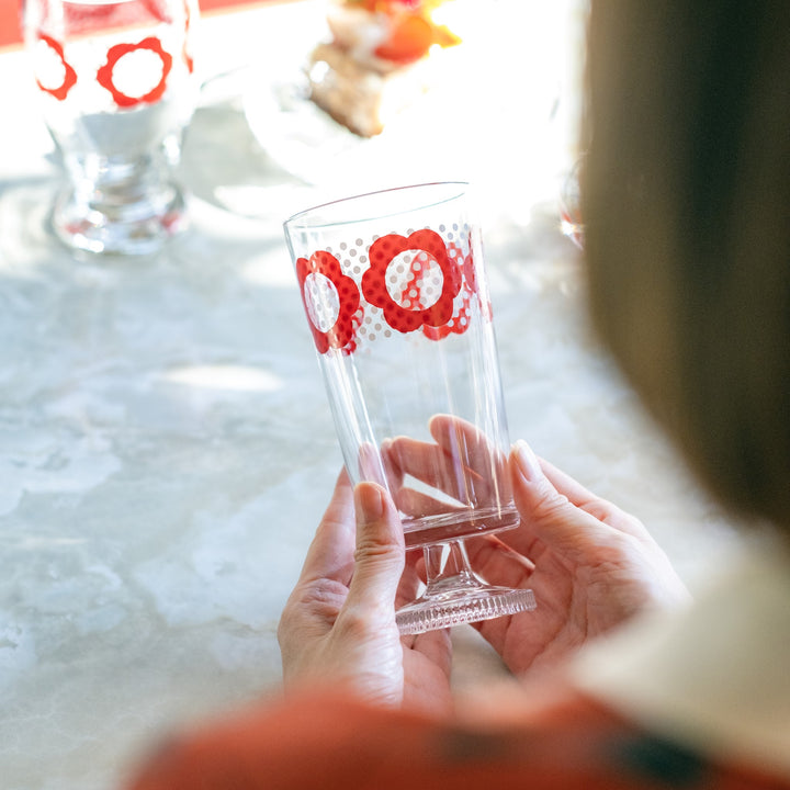 アデリアレトロオンラインショップ 脚付きグラス 花だん | レトロ柄の