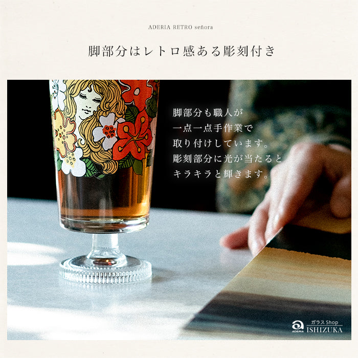 昭和 レトロ ガラス 食器 アデリア コップ 花柄 WEB限定 – アデリア