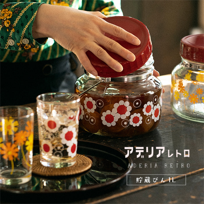 【人気沸騰】 アデリアレトロオンラインショップ 花まわし 貯蔵びん1L 保存容器・ケース