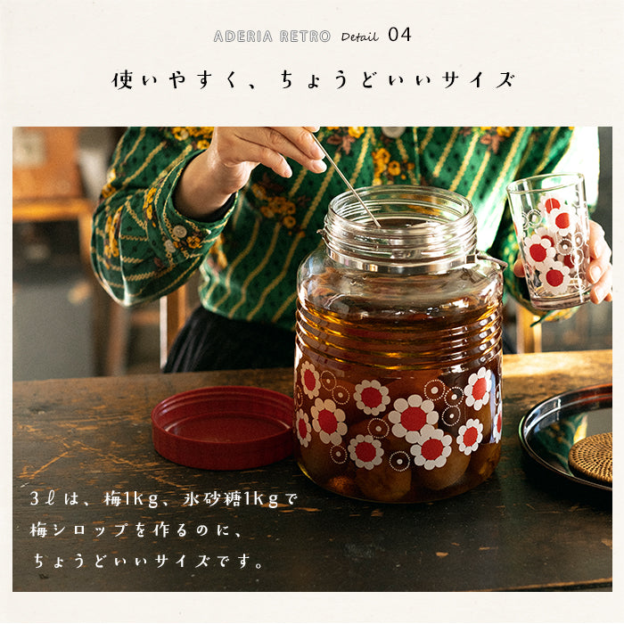 アデリアレトロオンラインショップ 貯蔵びん3L 花まわし | レトロ柄の